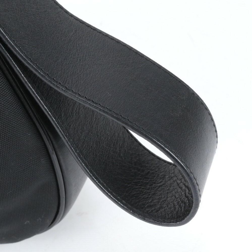 GUCCI Shoulder Bag Purse Leather Nylon Black Authentic