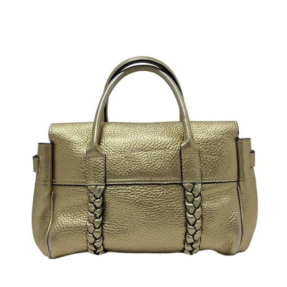 MULBERRY Hand Bag Tote Purse Bayswater Leather Gold Authentic