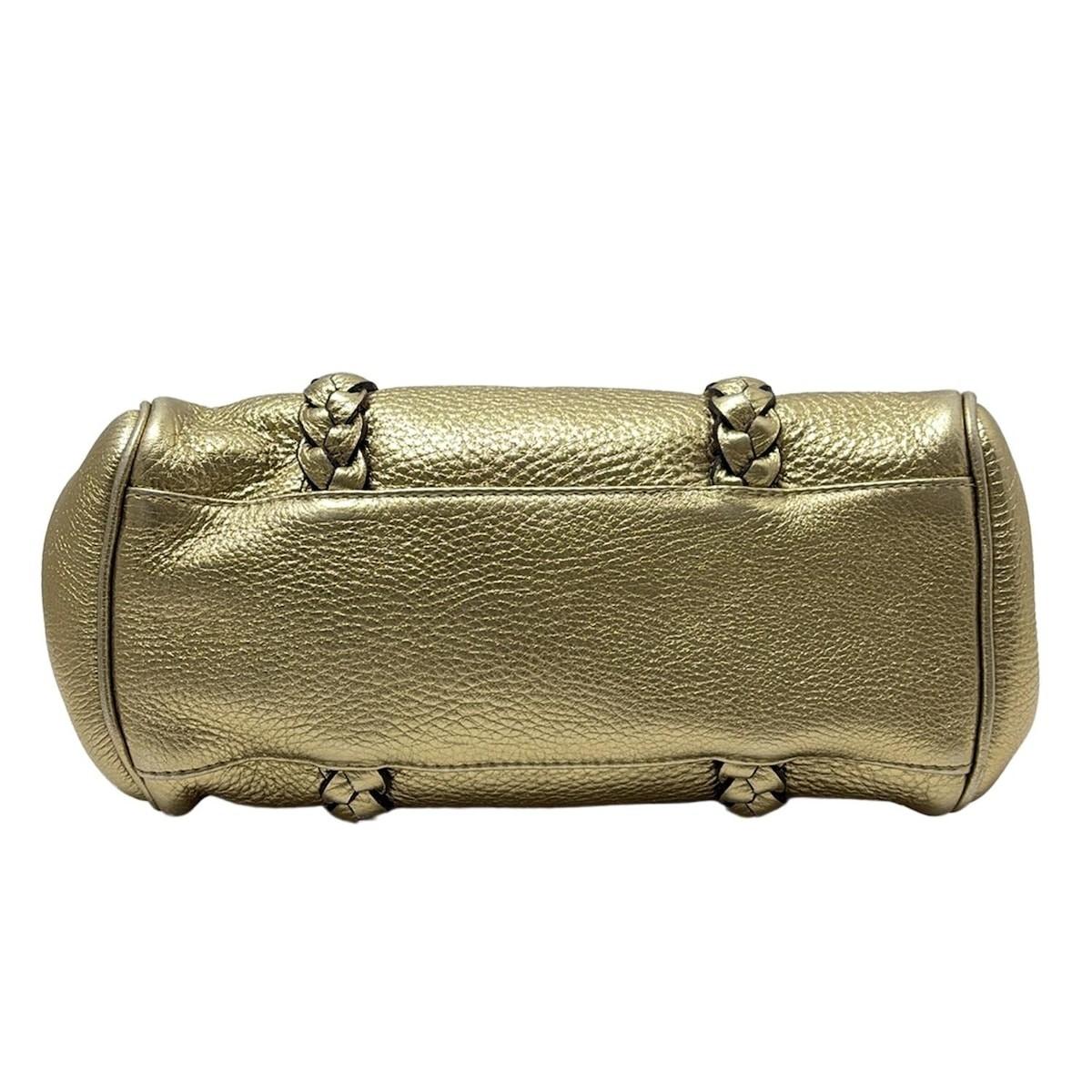 MULBERRY Hand Bag Tote Purse Bayswater Leather Gold Authentic