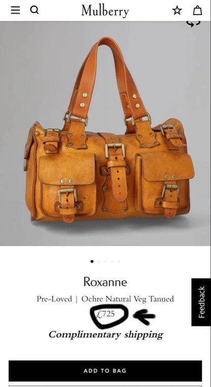 MULBERRY Hand Bag Tote Purse Leather Orange Authentic