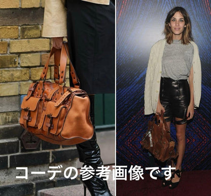 MULBERRY Hand Bag Tote Purse Leather Orange Authentic