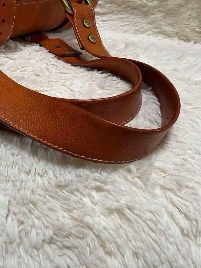 MULBERRY Hand Bag Tote Purse Leather Orange Authentic