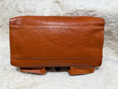 MULBERRY Hand Bag Tote Purse Leather Orange Authentic