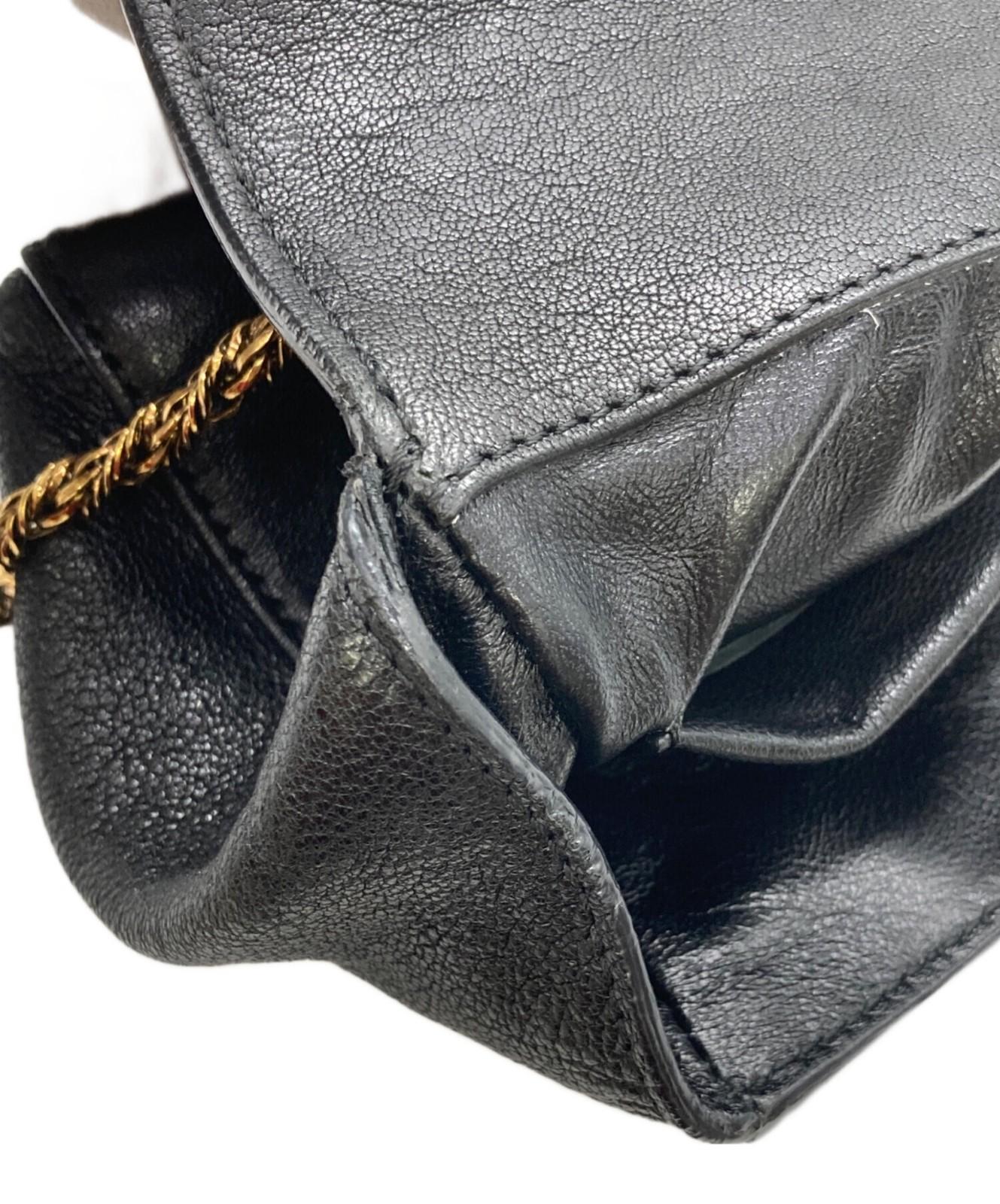 Chloe Shoulder Bag Purse Chain Elsie Leather Black Authentic