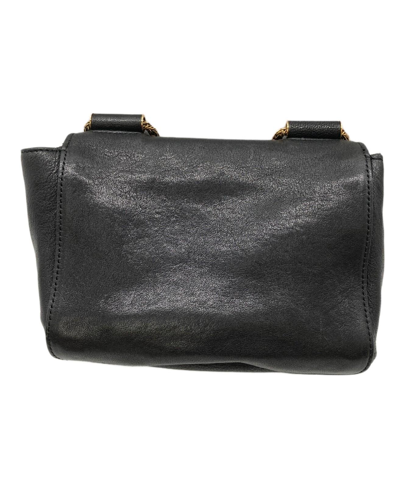 Chloe Shoulder Bag Purse Chain Elsie Leather Black Authentic