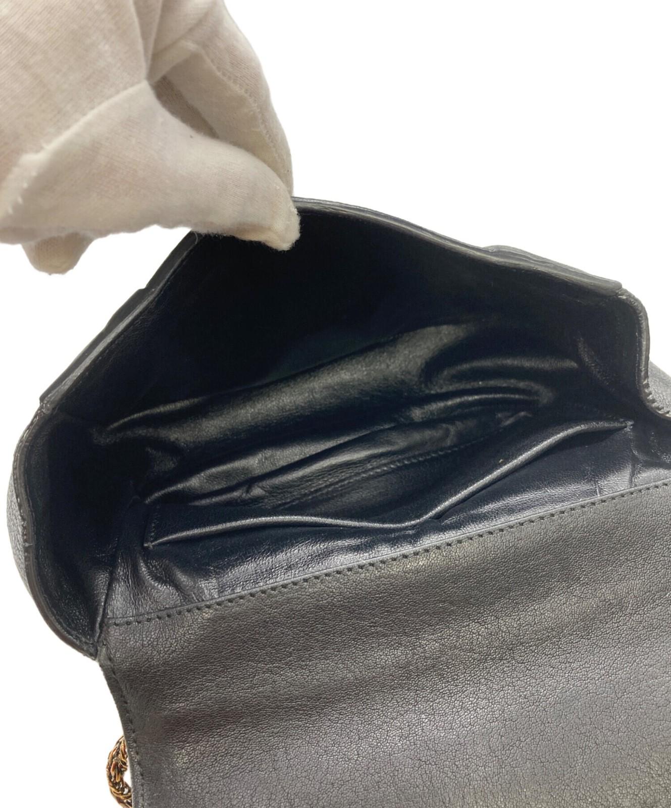 Chloe Shoulder Bag Purse Chain Elsie Leather Black Authentic