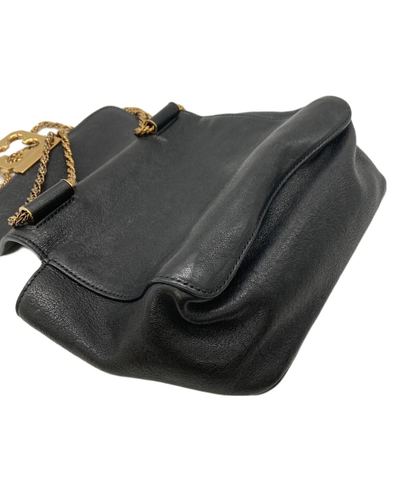 Chloe Shoulder Bag Purse Chain Elsie Leather Black Authentic