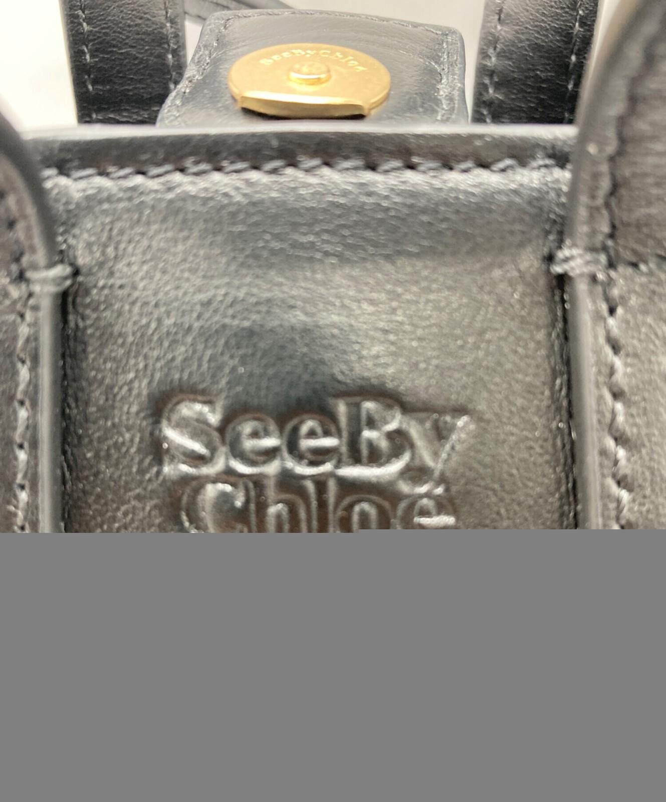 See By Chloe Hand Shoulder Bag Tote Purse TILDA SBC Black Authentic