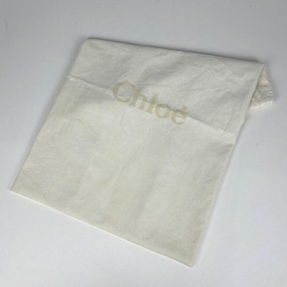 Chloe Hand Bag Tote Purse Logo Canvas Leather Beige Authentic