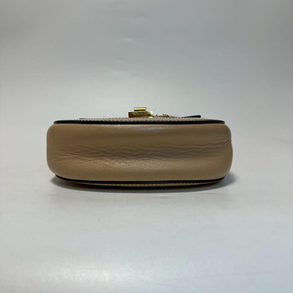 Chloe Hand Shoulder Bag Tote Purse 2way Drew Patent Leather Beige Authentic