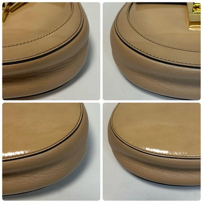 Chloe Hand Shoulder Bag Tote Purse 2way Drew Patent Leather Beige Authentic