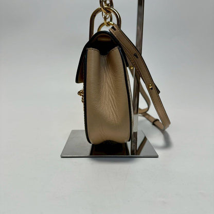 Chloe Hand Shoulder Bag Tote Purse 2way Drew Patent Leather Beige Authentic