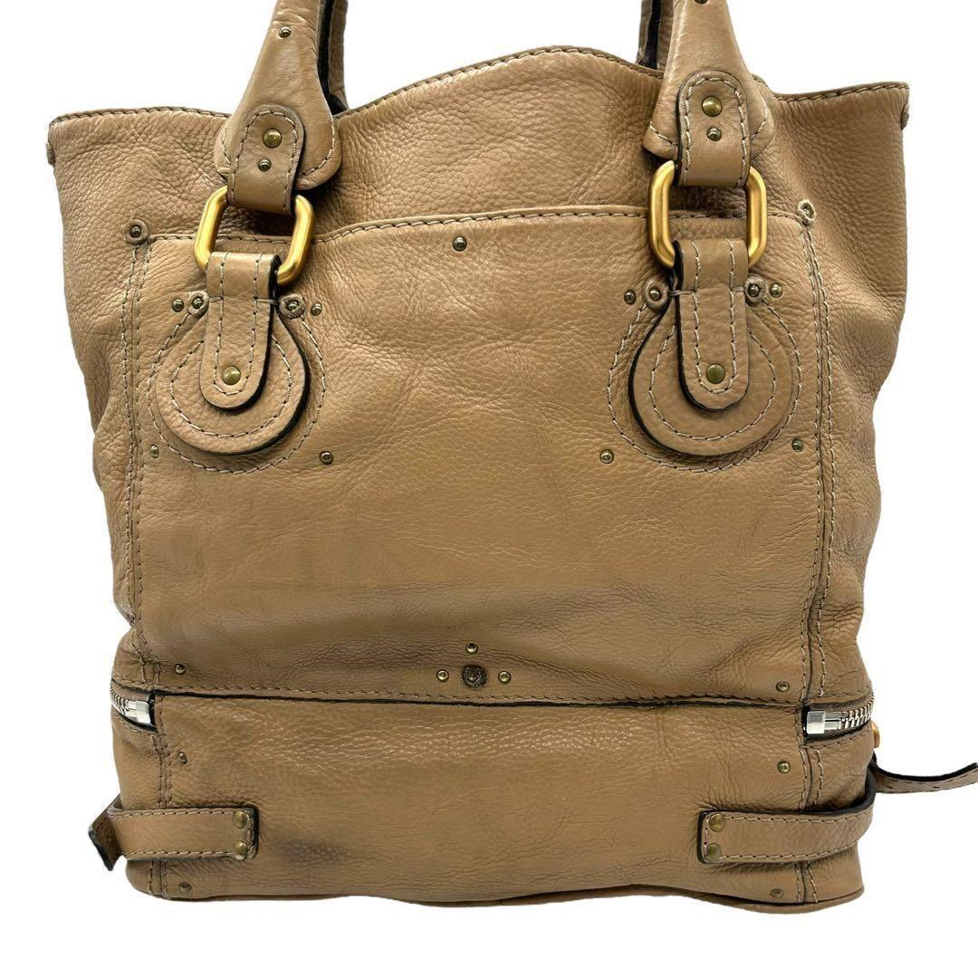Chloe Hand Bag Tote Purse paddington Leather Beige Authentic