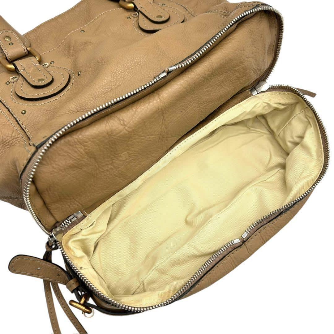 Chloe Hand Bag Tote Purse paddington Leather Beige Authentic