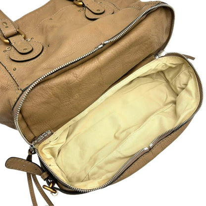 Chloe Hand Bag Tote Purse paddington Leather Beige Authentic