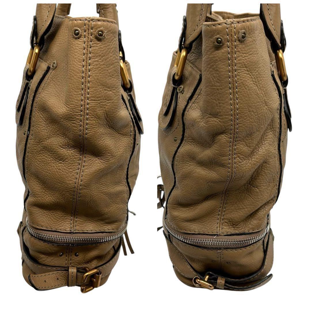 Chloe Hand Bag Tote Purse paddington Leather Beige Authentic