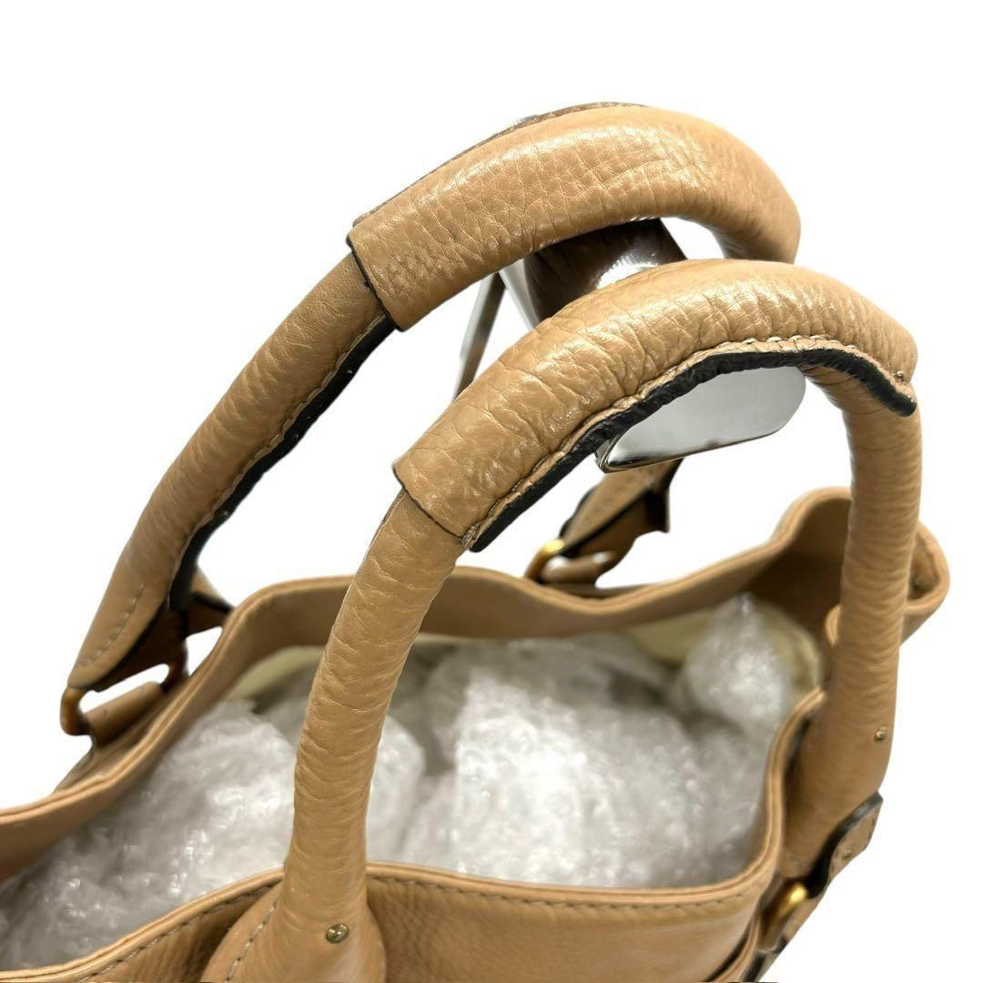 Chloe Hand Bag Tote Purse paddington Leather Beige Authentic