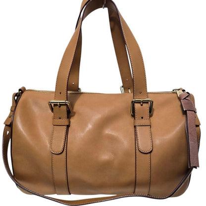 Chloe Mini Boston Bag Hand Tote Purse 2way SAM Leather Camel Authentic