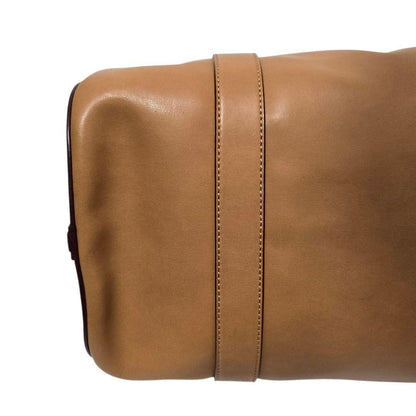 Chloe Mini Boston Bag Hand Tote Purse 2way SAM Leather Camel Authentic