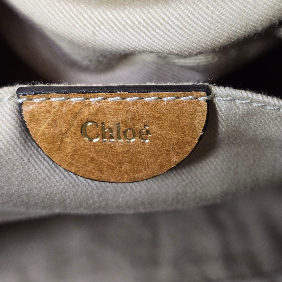 Chloe Mini Boston Bag Hand Tote Purse 2way SAM Leather Camel Authentic
