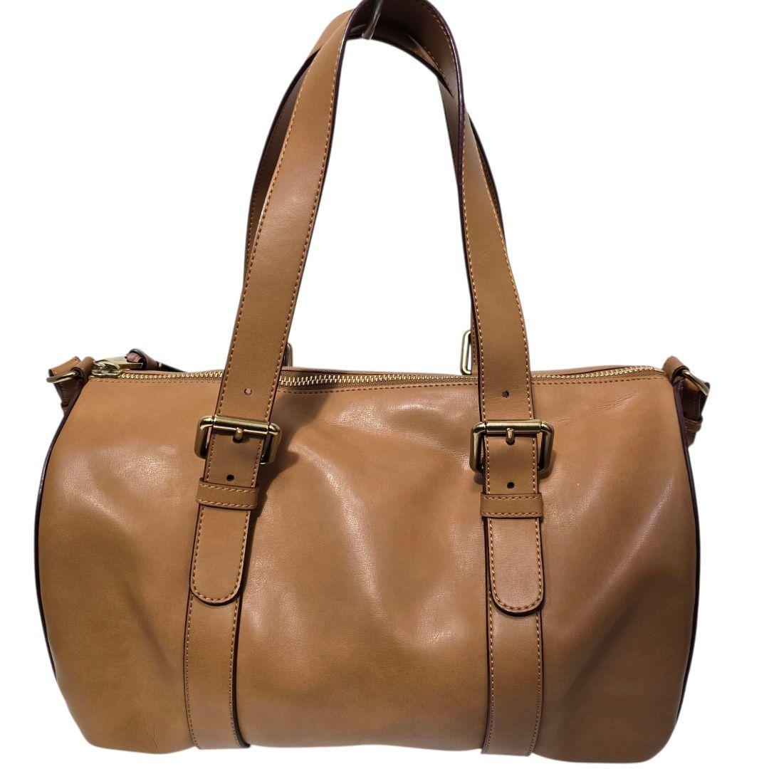 Chloe Mini Boston Bag Hand Tote Purse 2way SAM Leather Camel Authentic