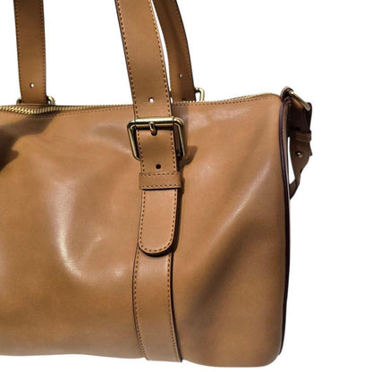 Chloe Mini Boston Bag Hand Tote Purse 2way SAM Leather Camel Authentic