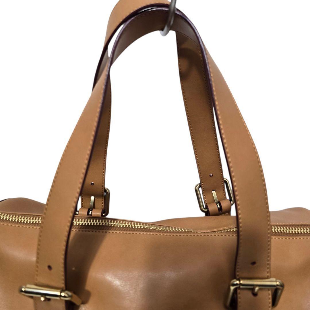 Chloe Mini Boston Bag Hand Tote Purse 2way SAM Leather Camel Authentic