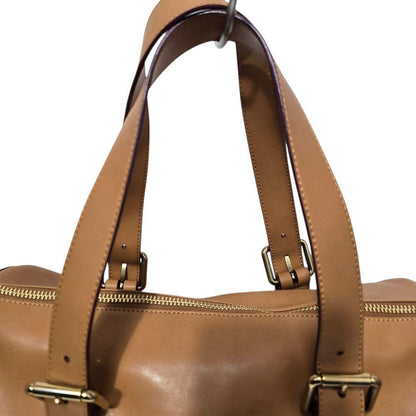 Chloe Mini Boston Bag Hand Tote Purse 2way SAM Leather Camel Authentic