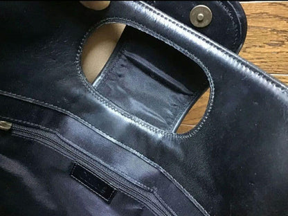 Chloe Shoulder Bag Purse Logo Canvas Cotton Black Authentic