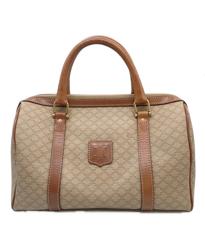 CELINE Boston Bag Hand Tote Purse Macadam Beige Authentic