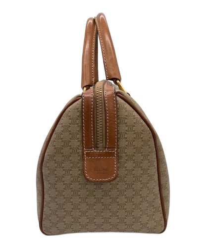 CELINE Boston Bag Hand Tote Purse Macadam Beige Authentic