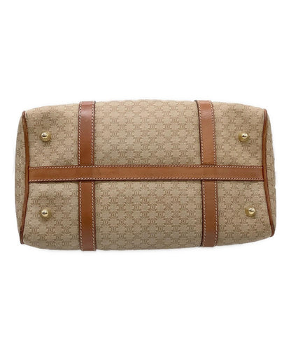 CELINE Boston Bag Hand Tote Purse Macadam Beige Authentic