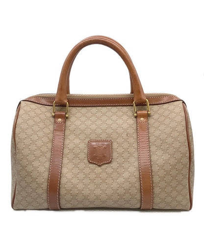 CELINE Boston Bag Hand Tote Purse Macadam Beige Authentic