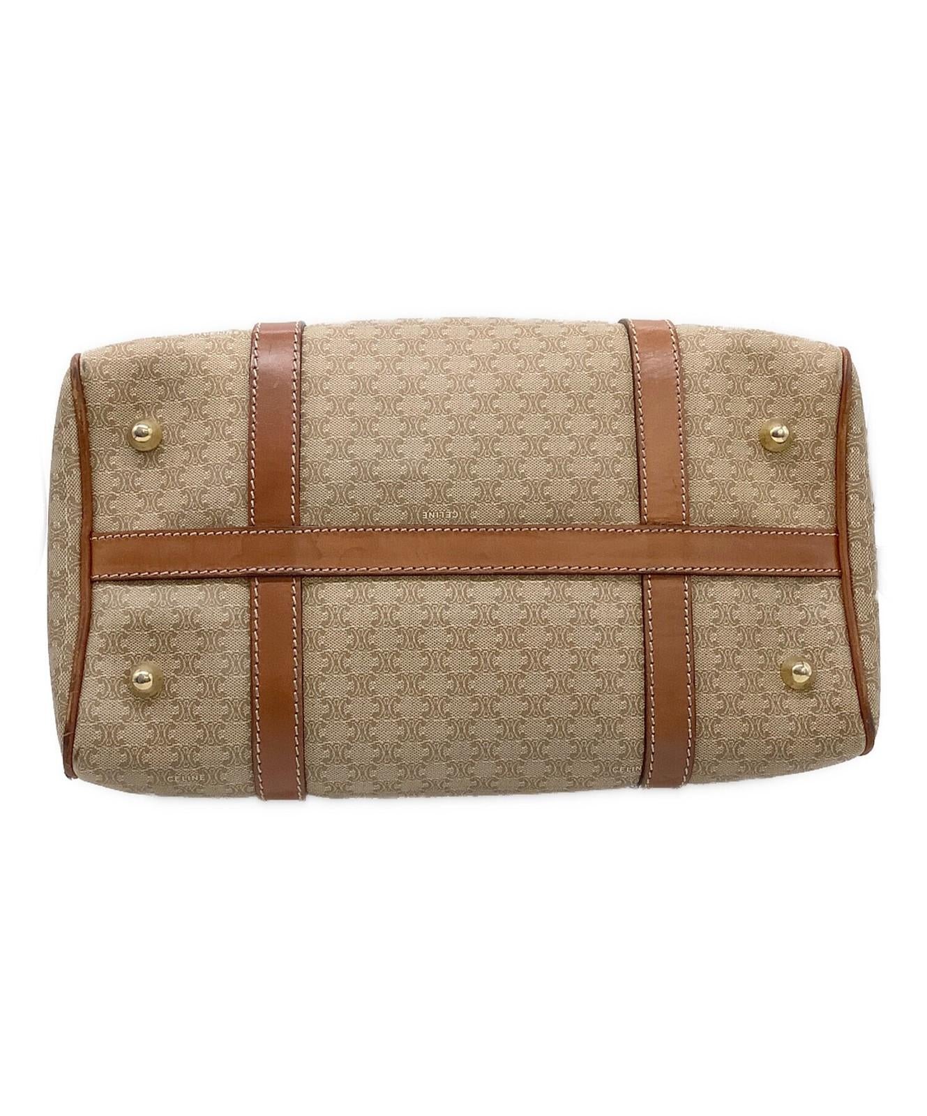 CELINE Boston Bag Hand Tote Purse Macadam Beige Authentic