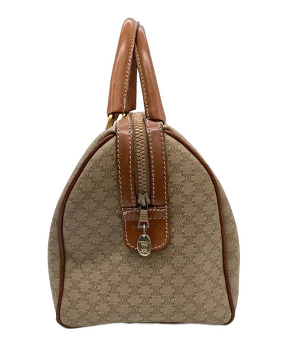 CELINE Boston Bag Hand Tote Purse Macadam Beige Authentic