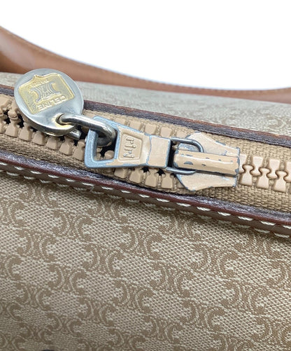 CELINE Boston Bag Hand Tote Purse Macadam Beige Authentic