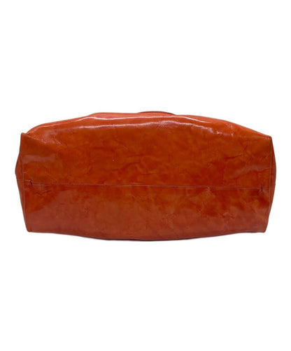 CELINE Hand Bag Tote Purse Boogie Patent Leather Orange Authentic