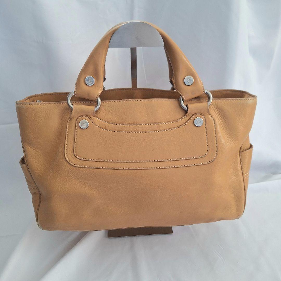 CELINE Hand Bag Tote Purse Boogie Beige Camel Authentic