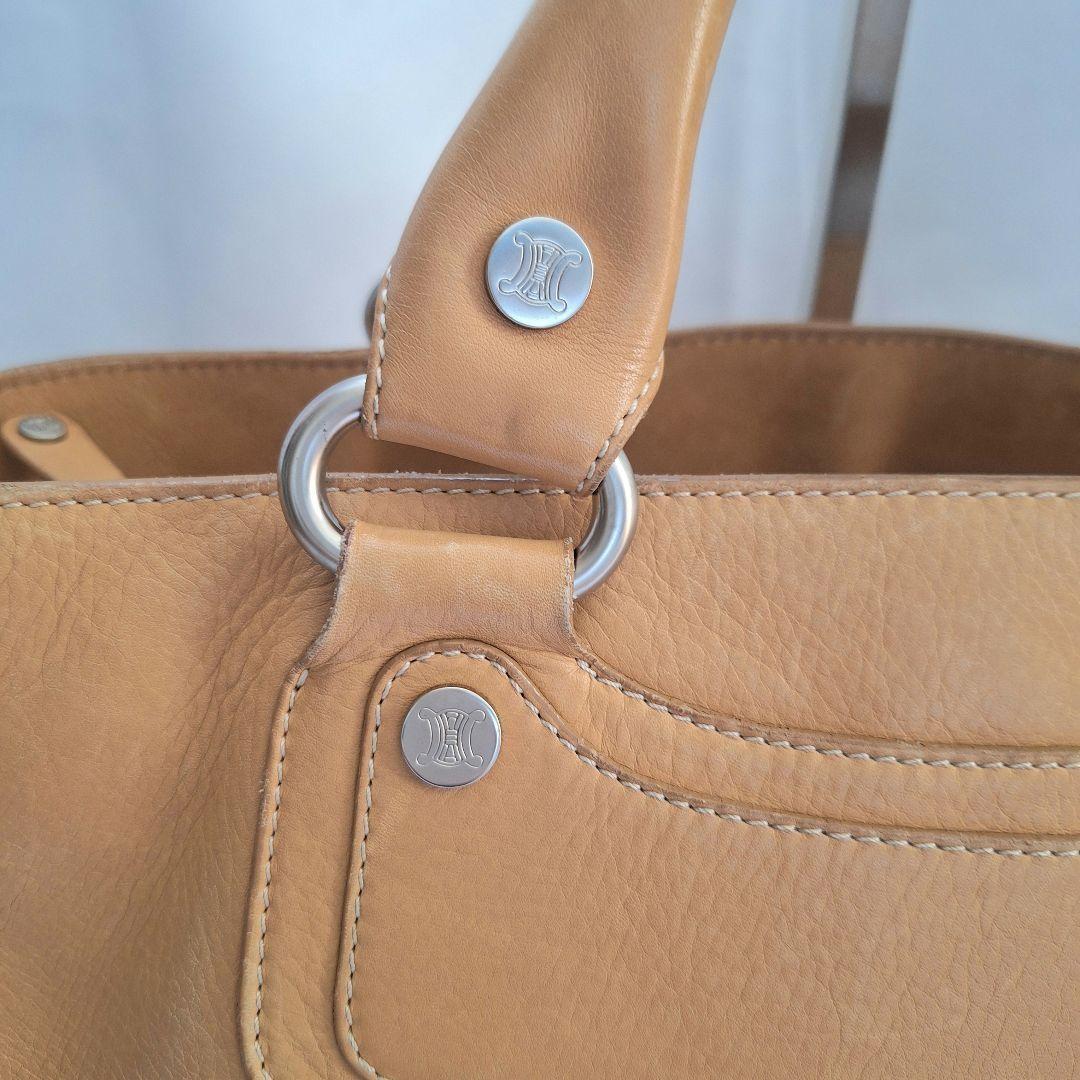 CELINE Hand Bag Tote Purse Boogie Beige Camel Authentic