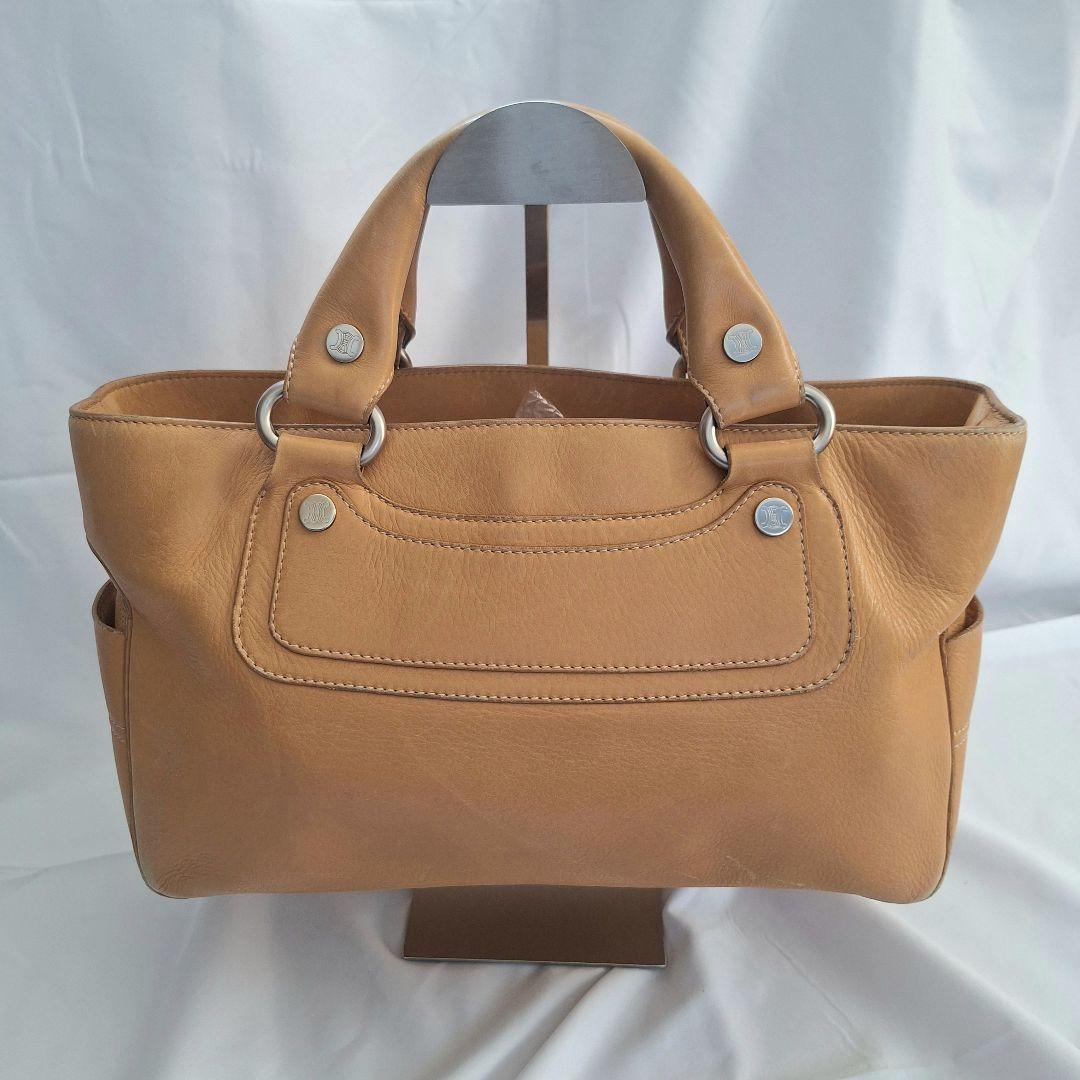 CELINE Hand Bag Tote Purse Boogie Beige Camel Authentic