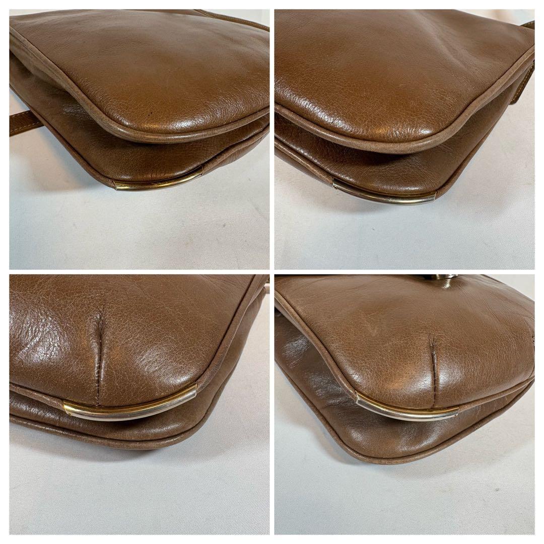 CELINE Hand Bag Tote Purse Macadam Leather Brown Authentic