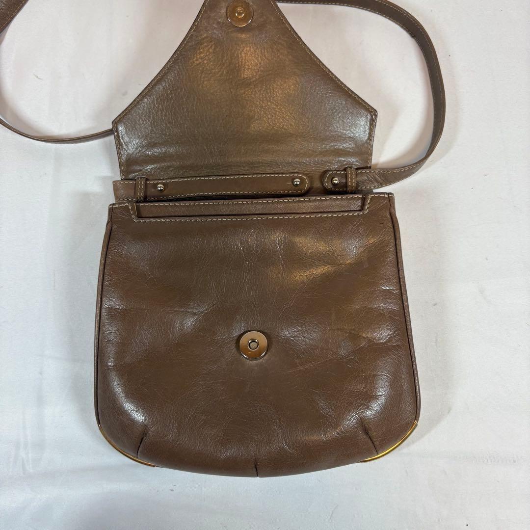 CELINE Hand Bag Tote Purse Macadam Leather Brown Authentic