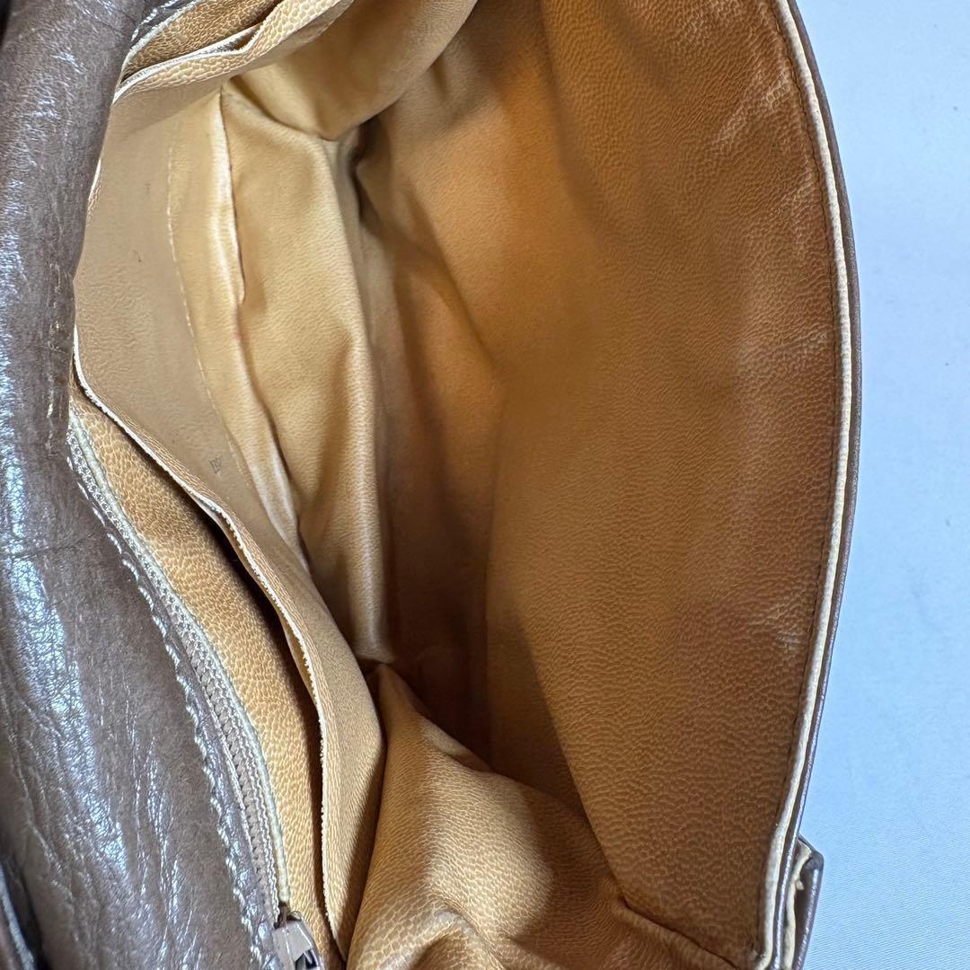 CELINE Hand Bag Tote Purse Macadam Leather Brown Authentic