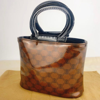 CELINE Hand Bag Tote Purse Macadam Patent Leather Authentic