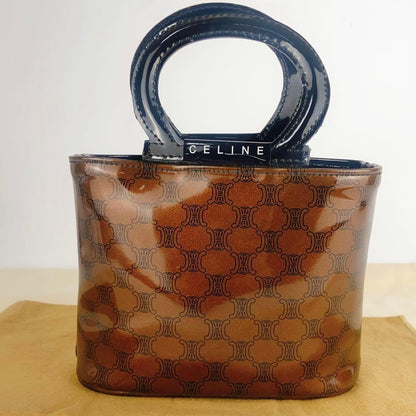 CELINE Hand Bag Tote Purse Macadam Patent Leather Authentic