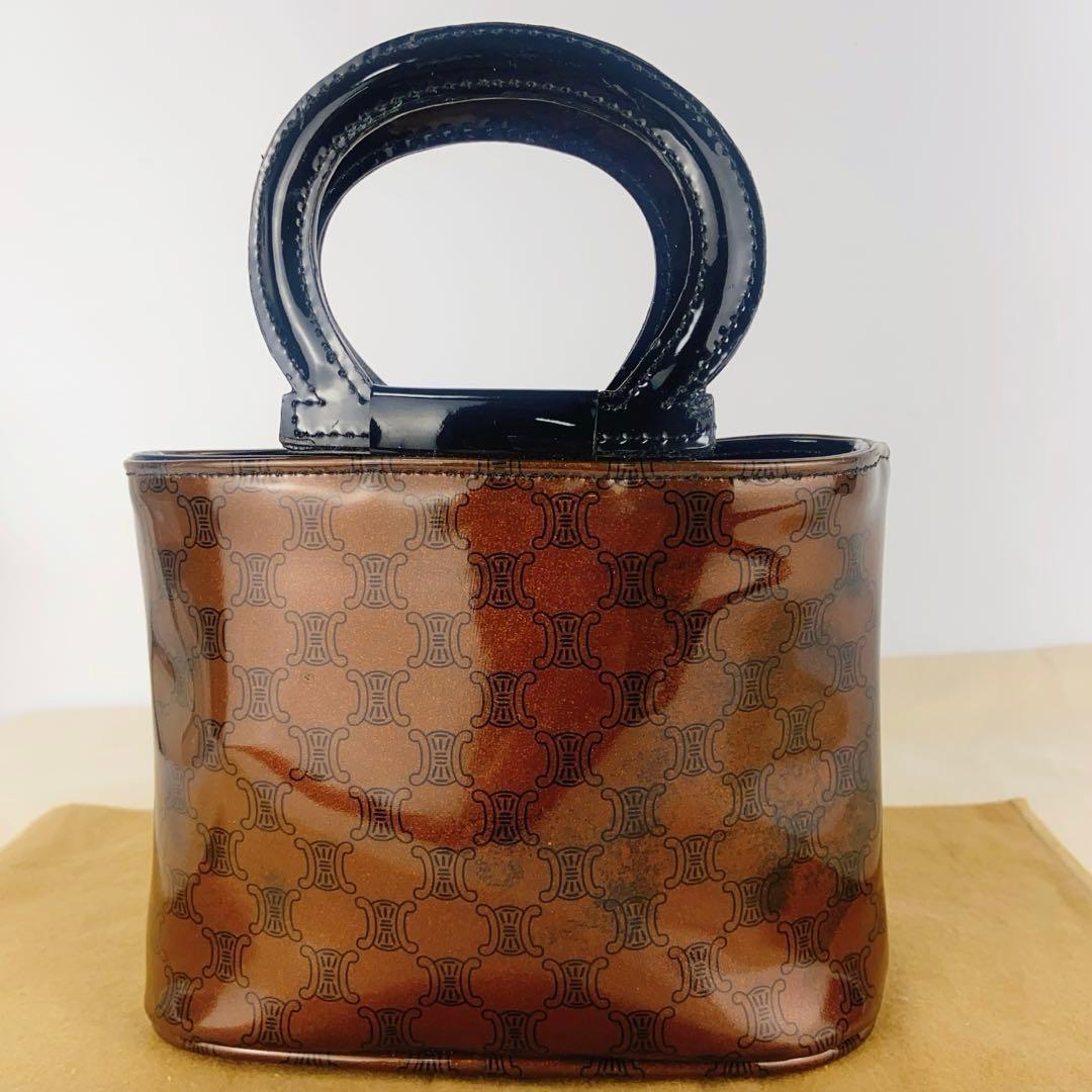 CELINE Hand Bag Tote Purse Macadam Patent Leather Authentic