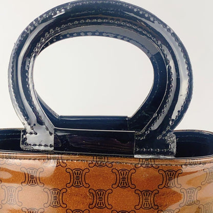 CELINE Hand Bag Tote Purse Macadam Patent Leather Authentic