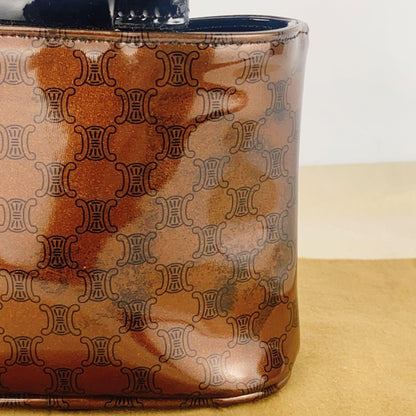 CELINE Hand Bag Tote Purse Macadam Patent Leather Authentic