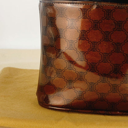 CELINE Hand Bag Tote Purse Macadam Patent Leather Authentic