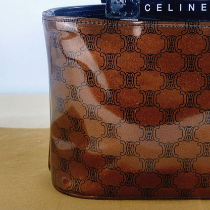 CELINE Hand Bag Tote Purse Macadam Patent Leather Authentic